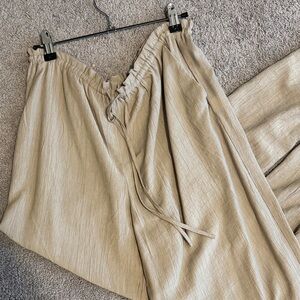 Zara women’s Tan Wide-Leg loose pants
